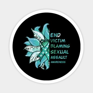 End Victim Blaming Sexual Assault Awareness Daisy Magnet